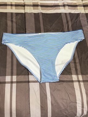aerie Blue & White Striped Bikini Top